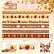6 rolls of fall grosgrain ribbons for wrapping gifts, autumn orange leaf ribbons for decoration DIY party, 3/8" X 5 yards pumpkin Thanksgiving ribbon for gift wrapping fall crafts supplies.